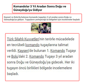 TSK Talimat Verdi, Komandolar Doğu ve Güneydoğu'ya Gidecek